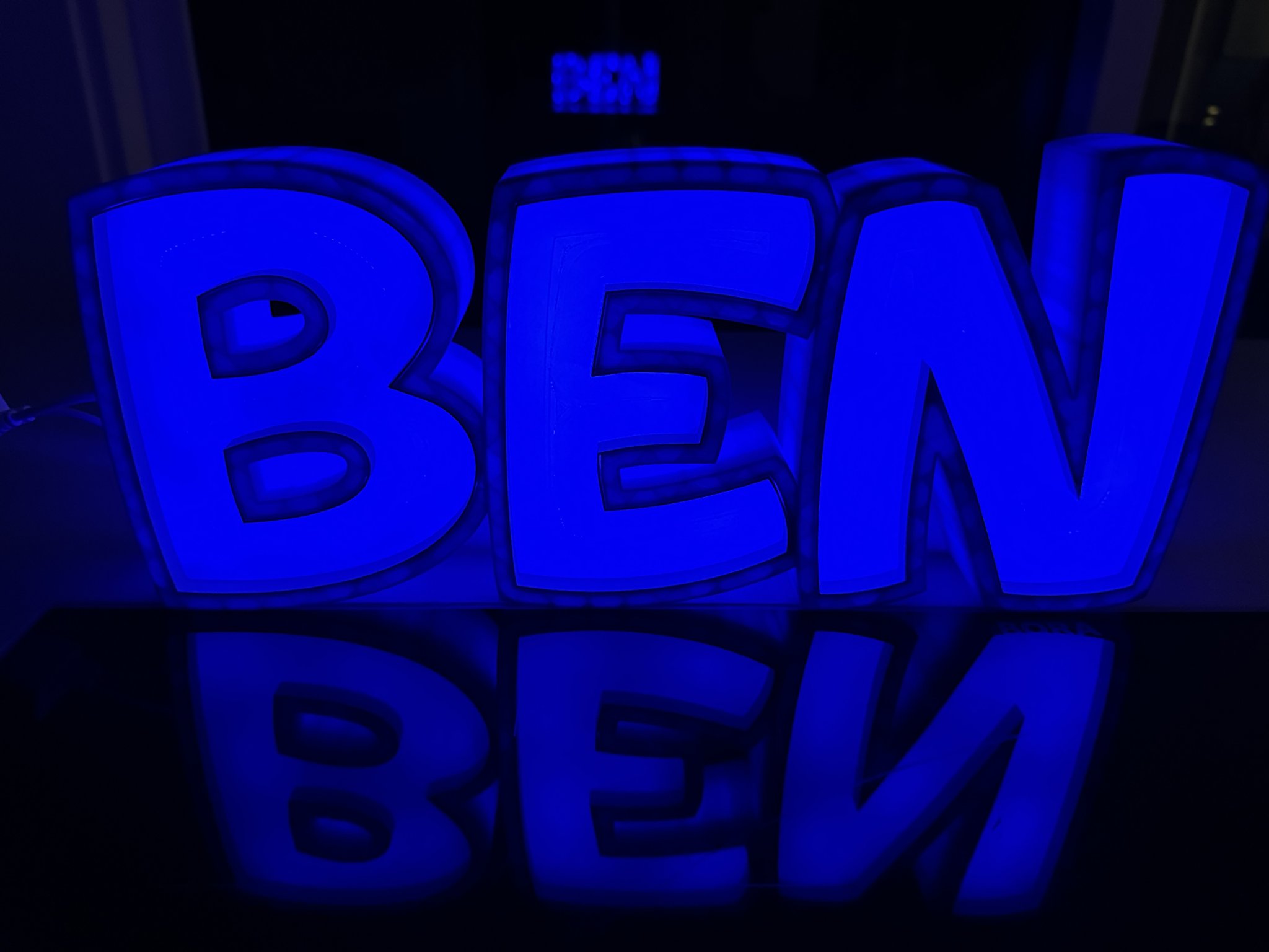 Đèn LED tên "BEN" in 3D cho trẻ em