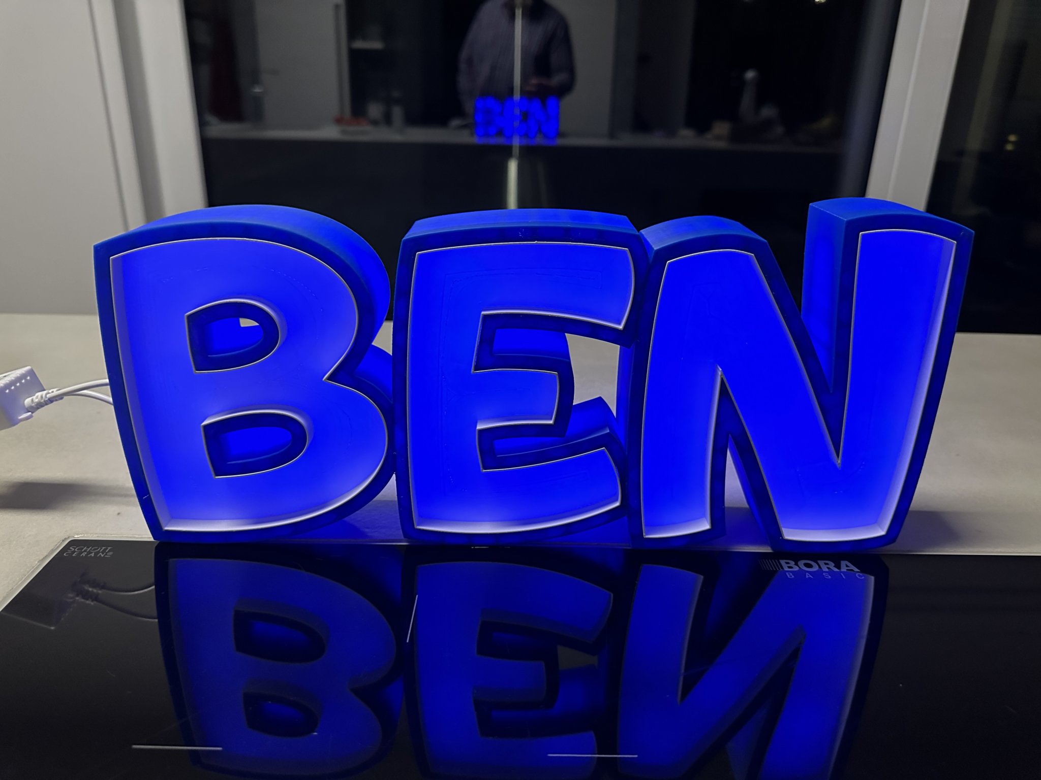 Đèn LED tên "BEN" in 3D cho trẻ em