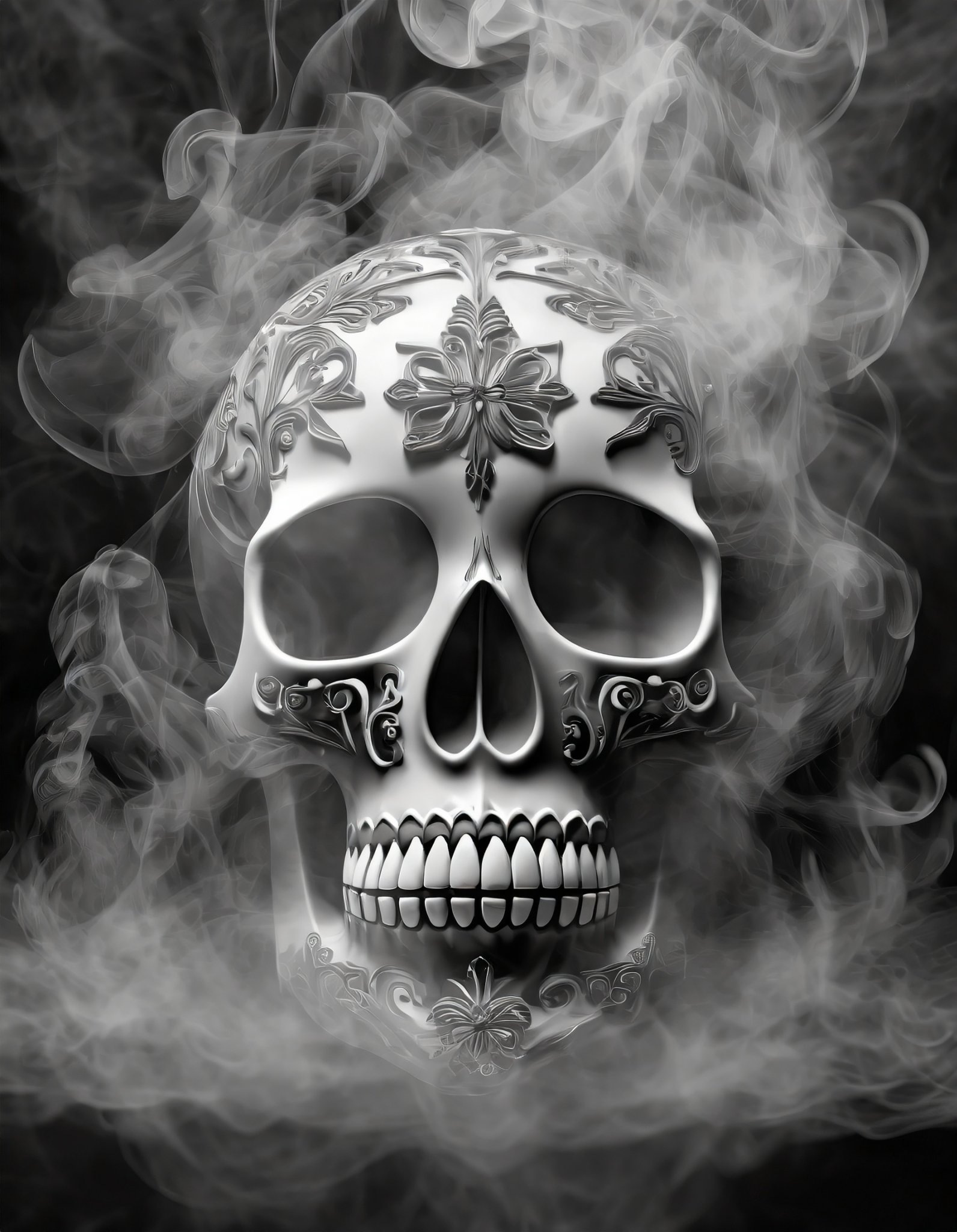 Đầu lâu đường phố khói phong cách Halloween