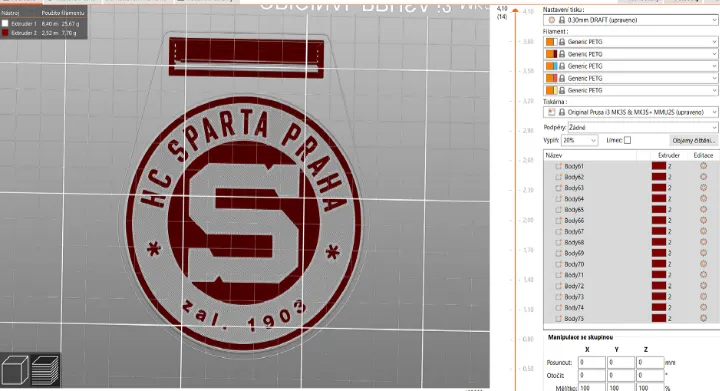 Đế lót ly HC SPARTA PRAHA in 3D