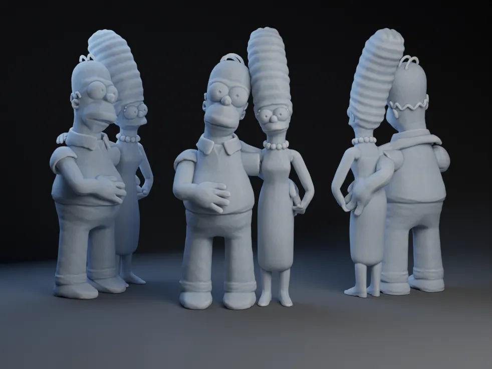 Marge và Homer Simpson trong tác phẩm điêu khắc nghệ thuật