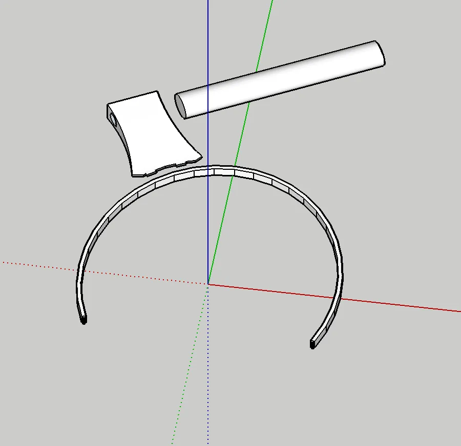 Trang phục Halloween với rìu cắm trên đầu