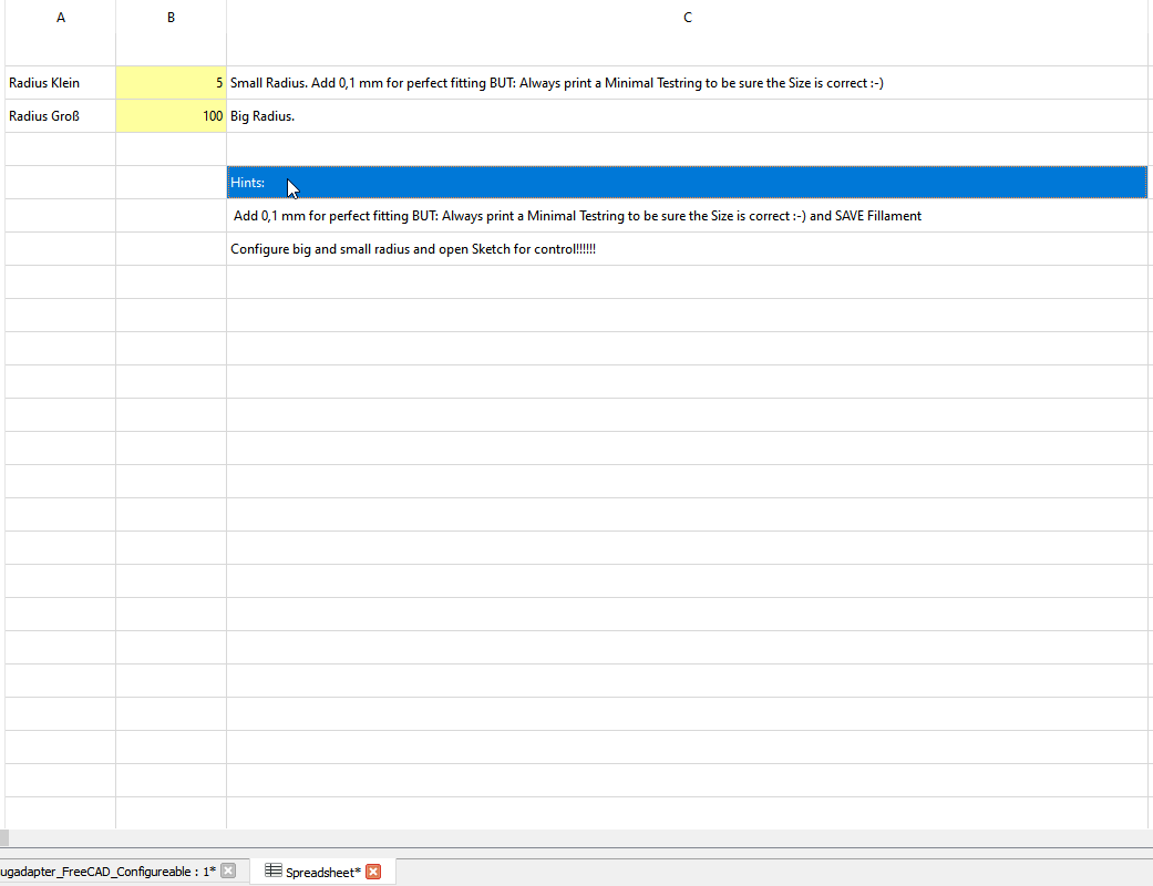 Bộ chuyển đổi ống có thể cấu hình được trong FreeCAD