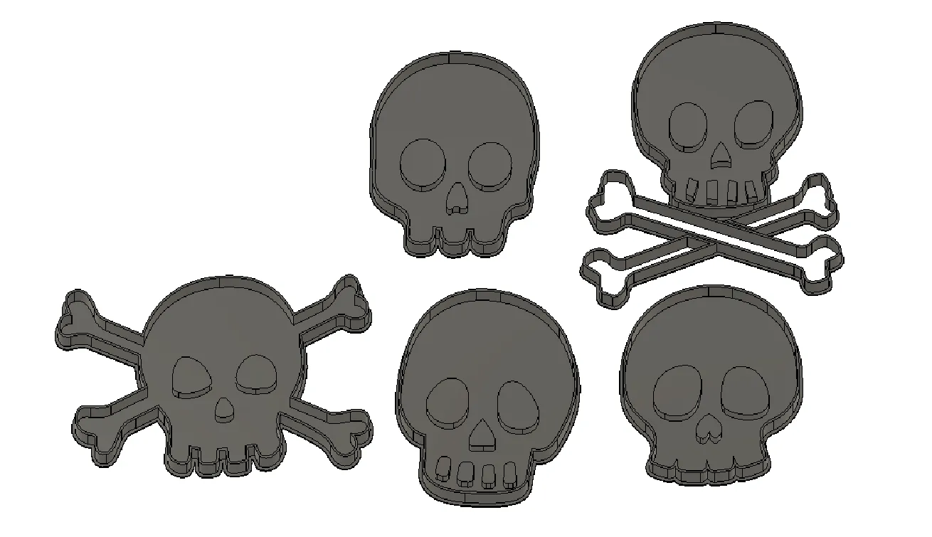 Khuôn bánh quy hình đầu lâu và xương chéo