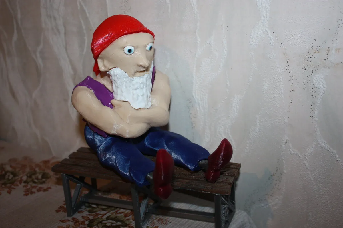 Người lùn ngồi nhiều phần remix cho in 3D