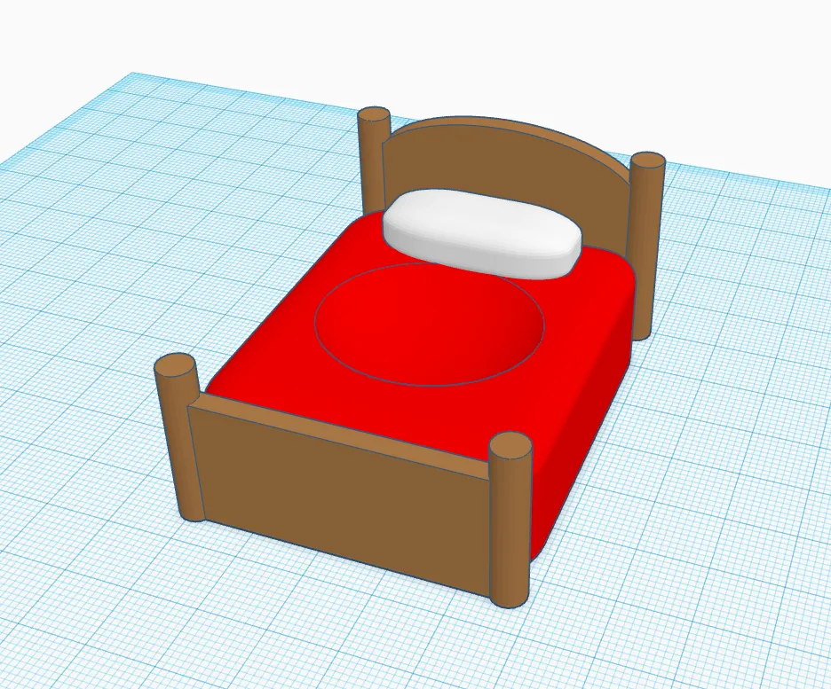 Giường nhỏ cho Tamagotchi nghỉ ngơi bên cạnh bàn đêm