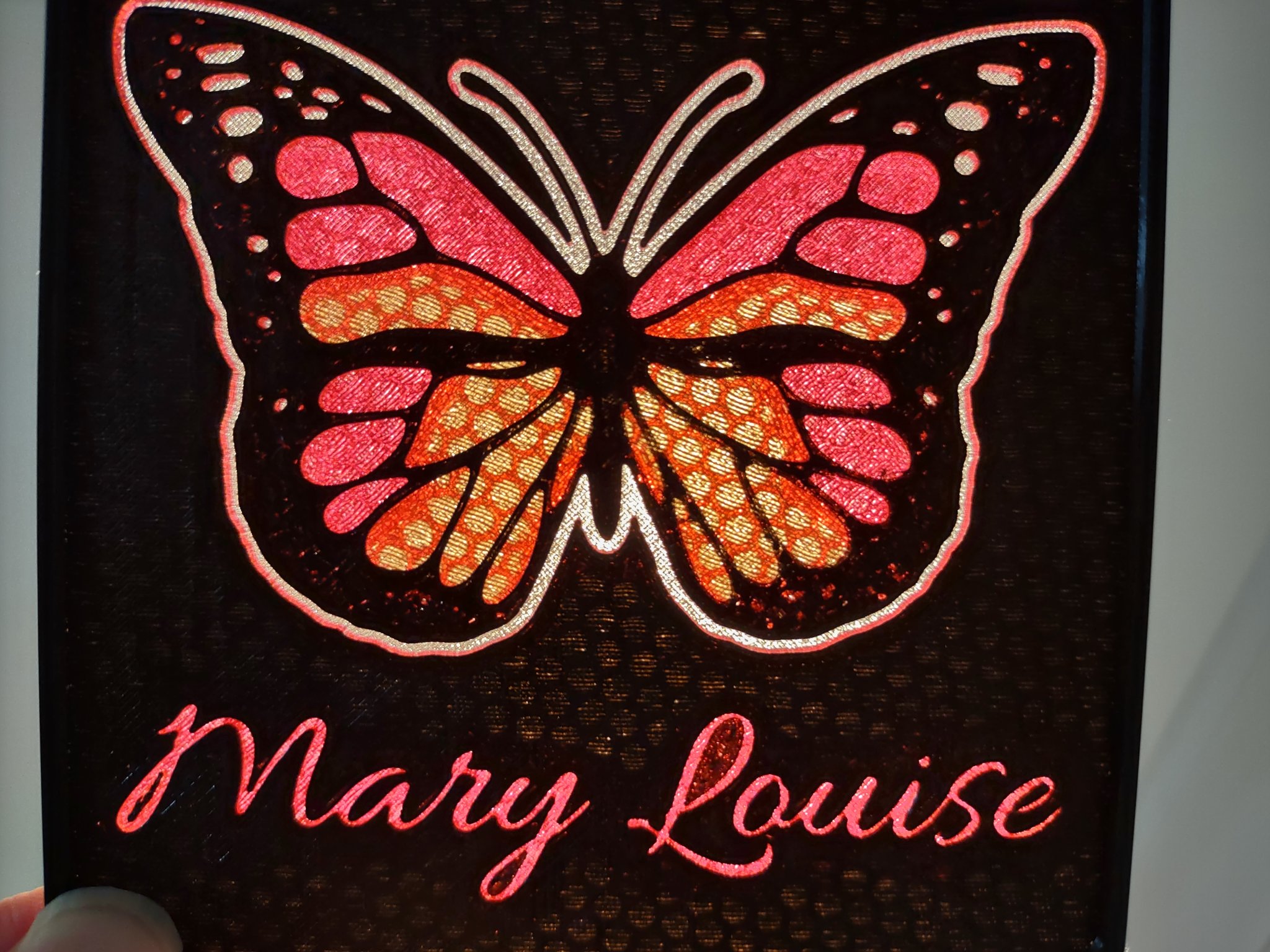 Đế ly trong suốt hình bướm - Tùy chỉnh cá nhân