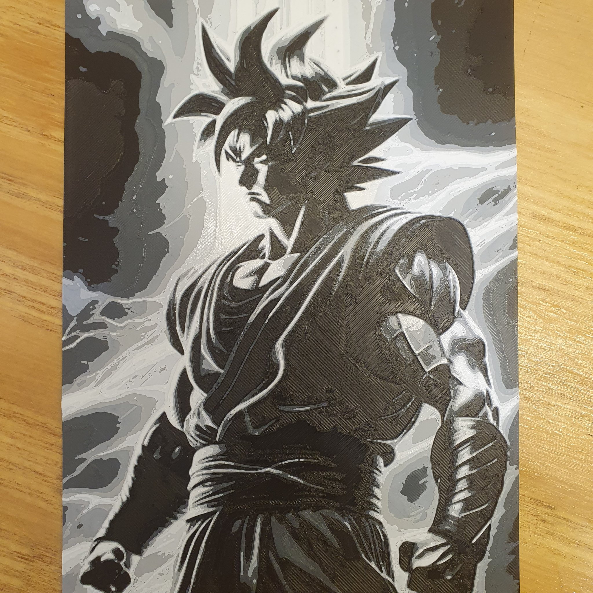 Chân dung Goku in 3D với nhiều màu sắc filamento