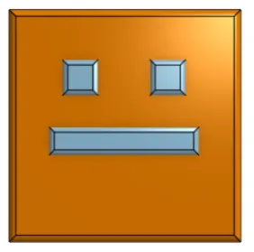 Biểu tượng Geometry Dash 3D cao 1.5cm