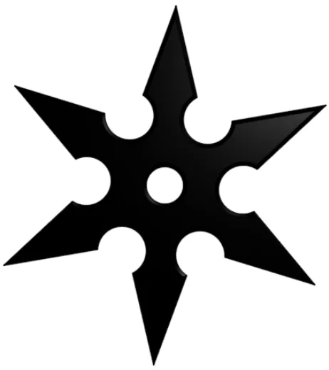 Ngôi sao ninja 3D cao 0.2cm