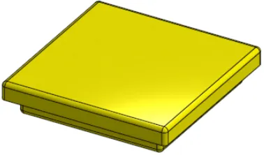 Hộp Mario 3D cao 3cm với nắp hộp 0.6cm