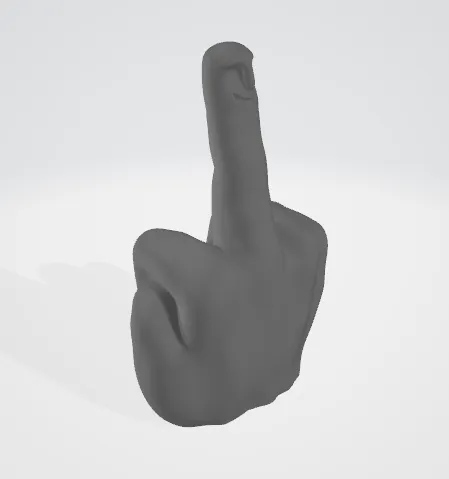 Ngón tay giữa ma quái với khuôn mặt cười