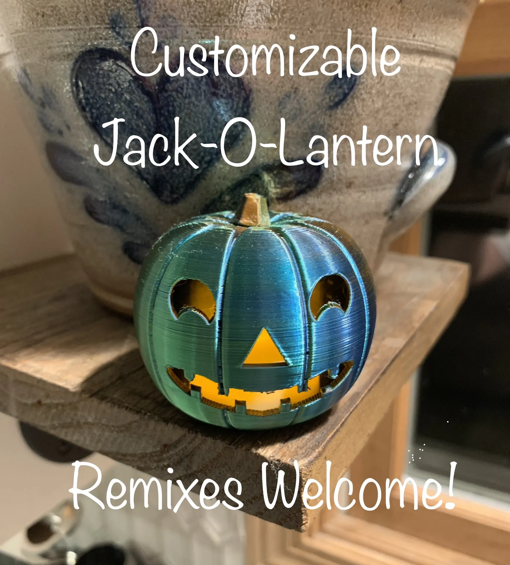 Đèn nến hình bí ngô Jack-O-Lantern tùy chỉnh dễ dàng