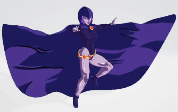 Nhân vật Raven từ Teen Titan phong cách anime