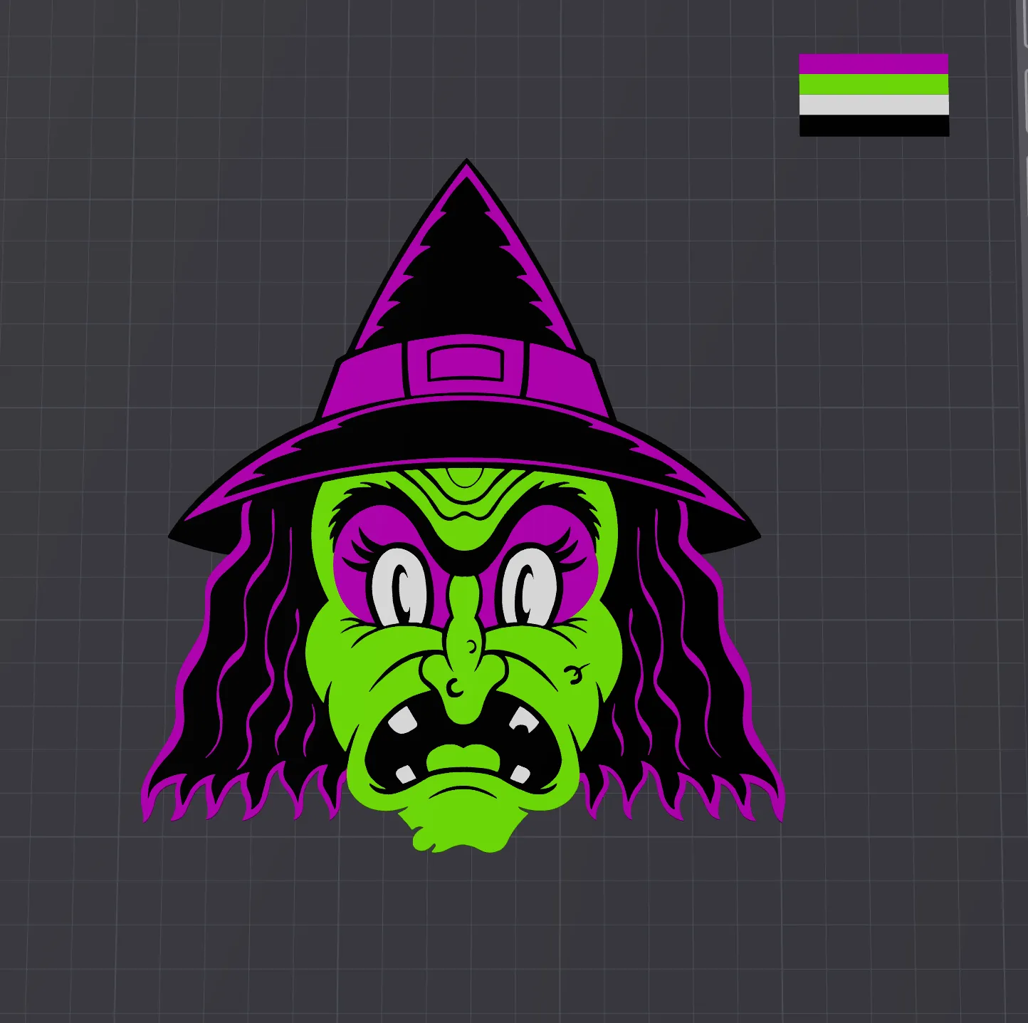 Tranh tường 2D phù thủy đáng sợ cho Halloween