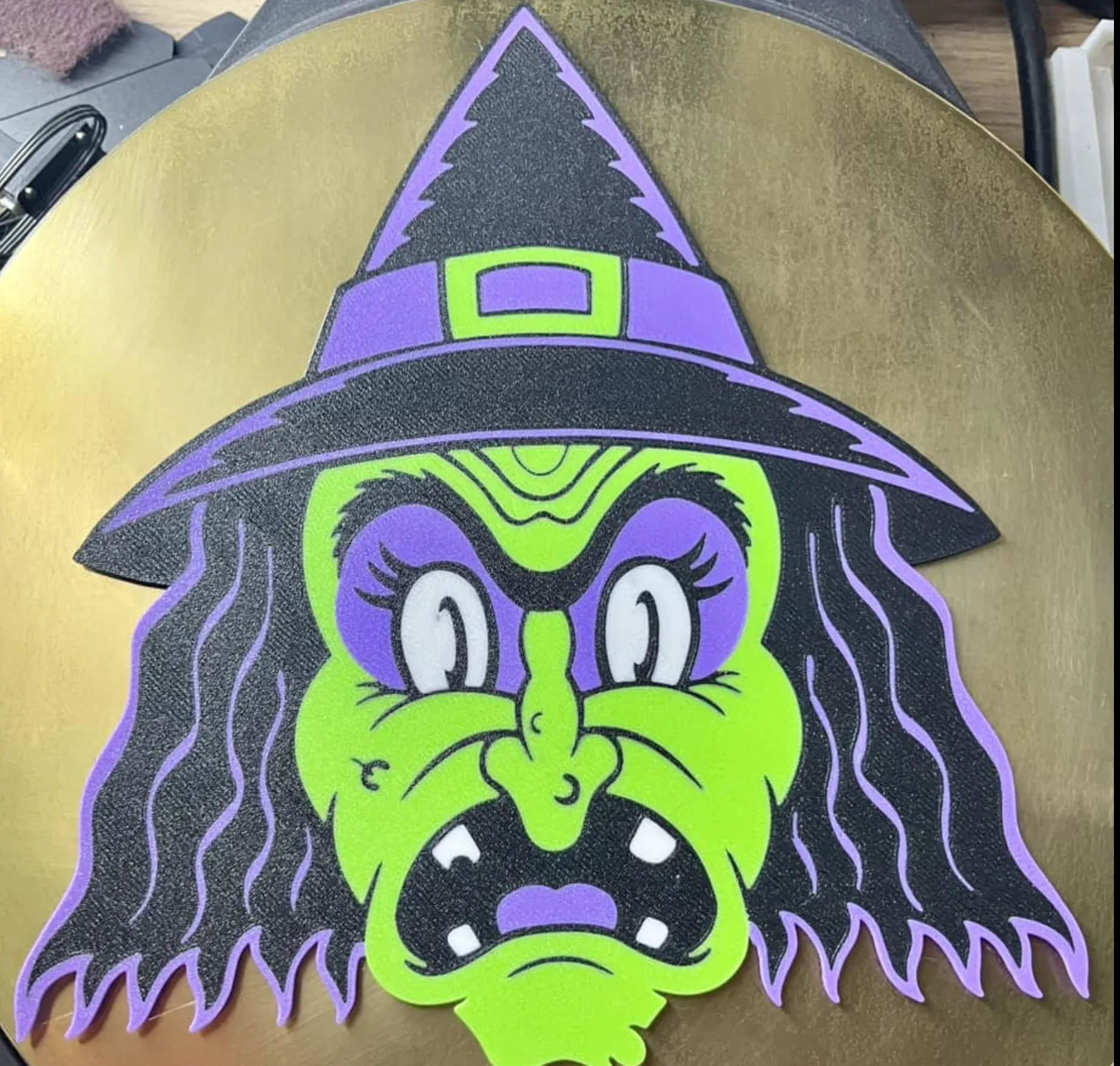 Tranh tường 2D phù thủy đáng sợ cho Halloween