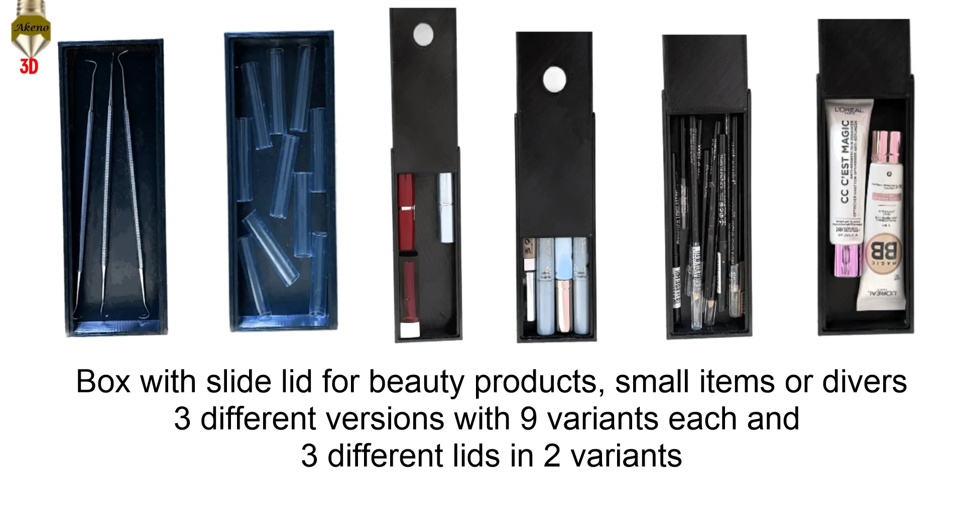 Hộp đựng sản phẩm làm đẹp với nắp trượt nhỏ gọn