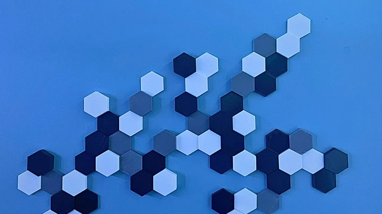 Nghệ thuật tường hình lục giác sống động và dễ in