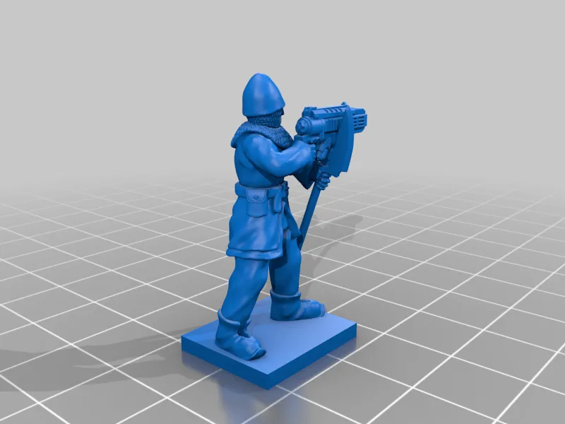 Vệ binh phong kiến tương lai với rìu và súng plasma 28mm