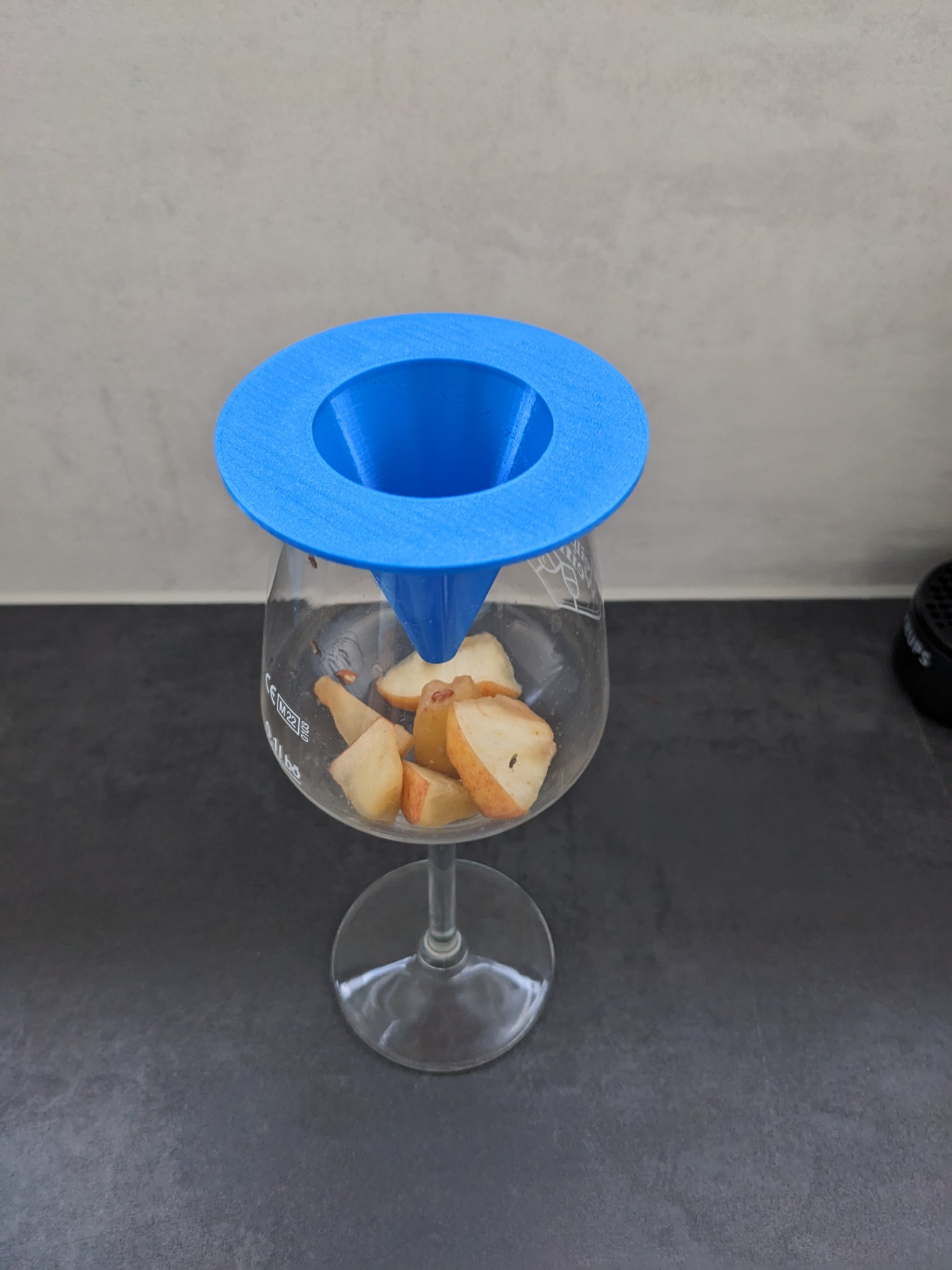 Bẫy ruồi trái cây bằng nắp ly vang hoặc bình hoa