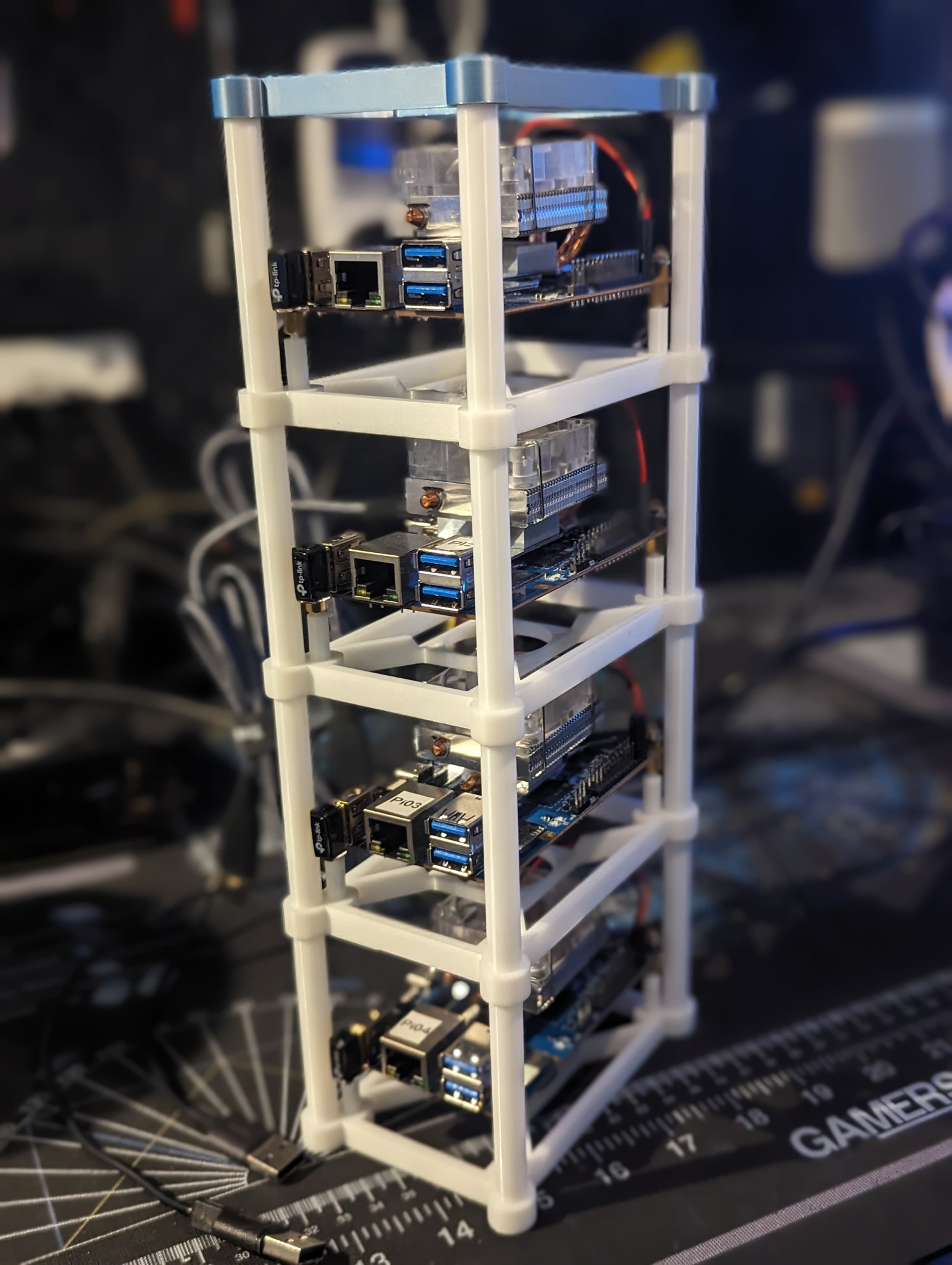 Giá đỡ tháp xếp chồng Orange Pi 5 với quạt làm mát và tản n...