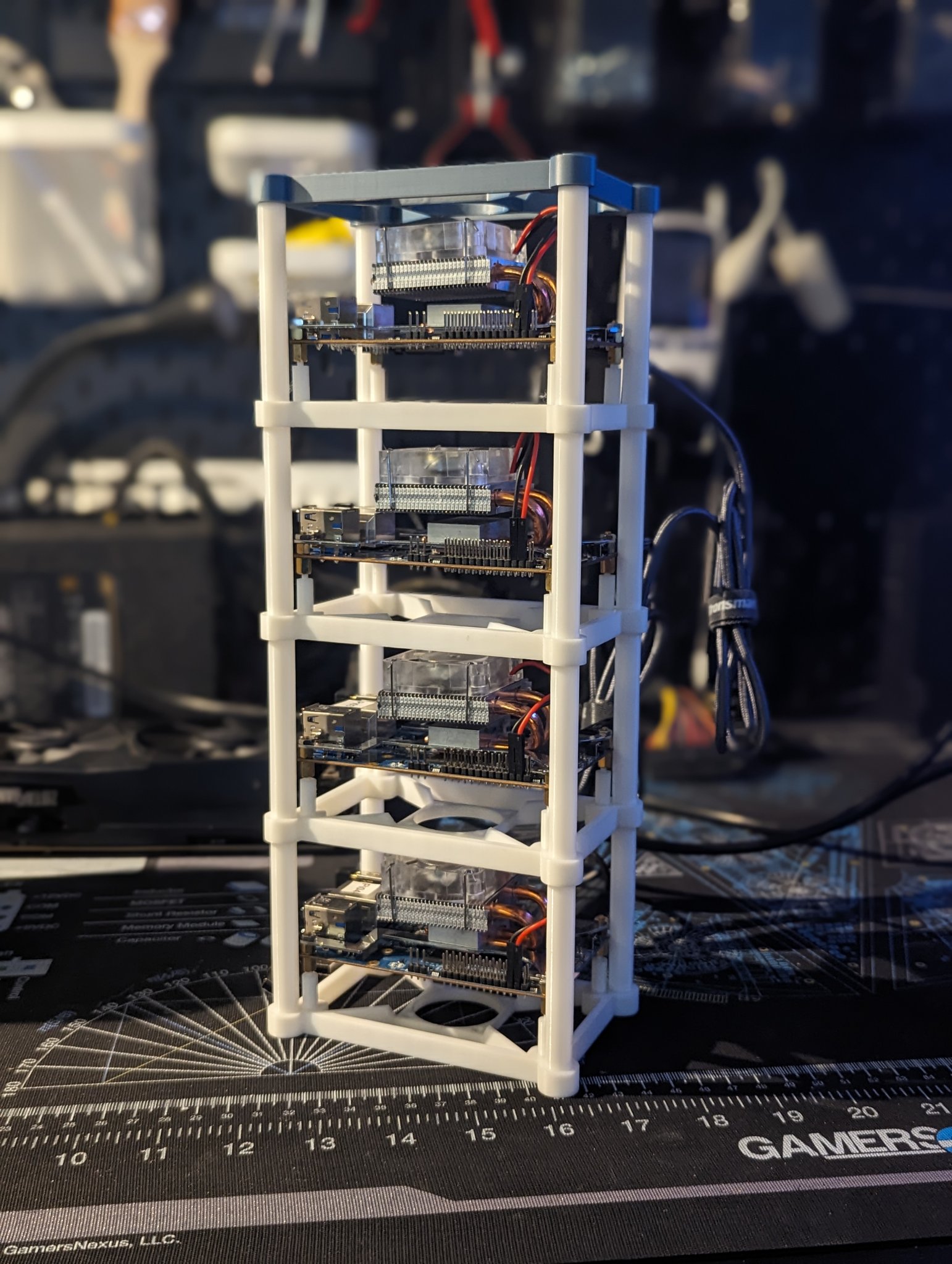 Giá đỡ tháp xếp chồng Orange Pi 5 với quạt làm mát và tản n...