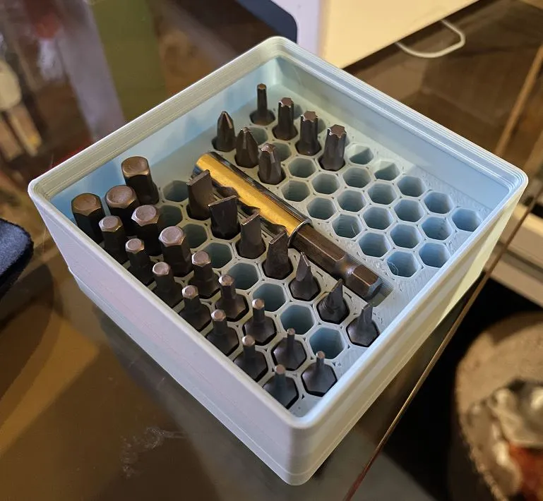 Giá đỡ bit lục giác Gridfinity 2x2 xếp chồng được