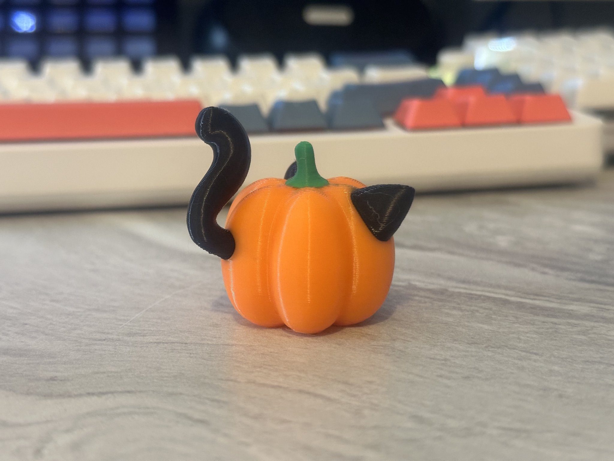 Mô hình mèo bí ngô không cần hỗ trợ in 3D