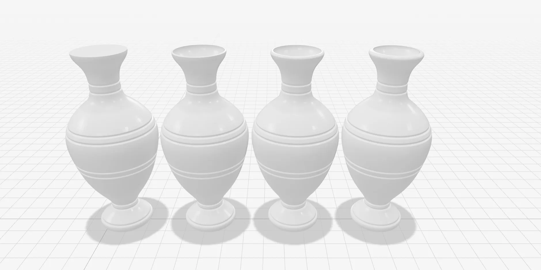 Bình hoa thiết kế cho chế độ in 3D với ba kiểu dáng khác nhau