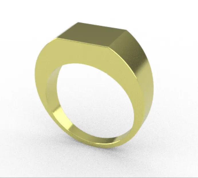 Nhẫn dấu đơn giản với mặt trên hình chữ nhật