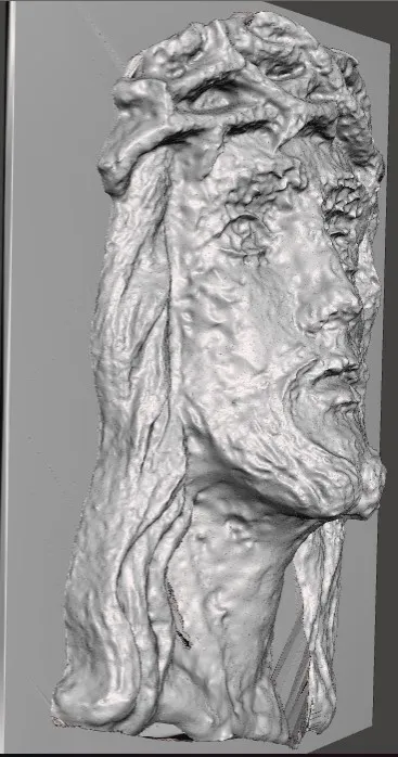 Khuôn mặt Chúa Giê-su với đế được quét 3D hoàn chỉnh