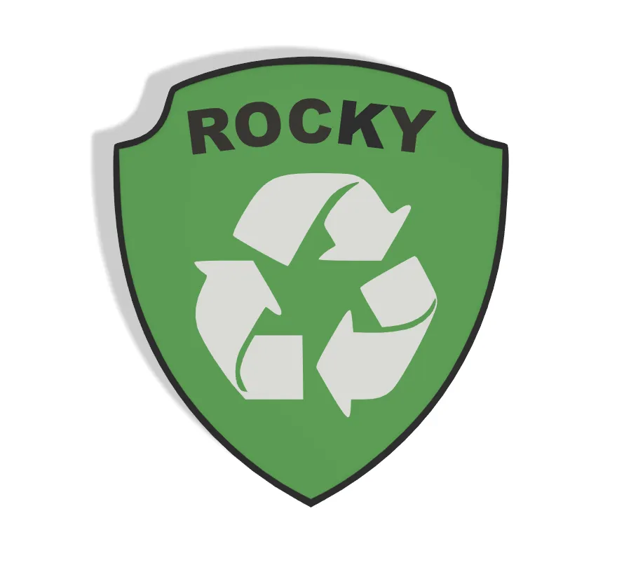 Biểu tượng Rocky trong đội cứu hộ Paw Patrol nhiều màu sắc