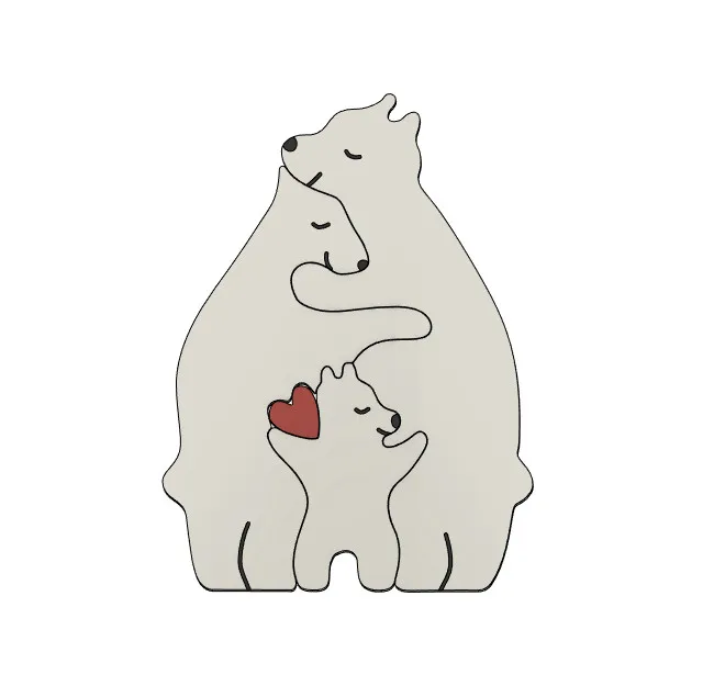 Tam gấu ôm ấp chia sẻ trái tim