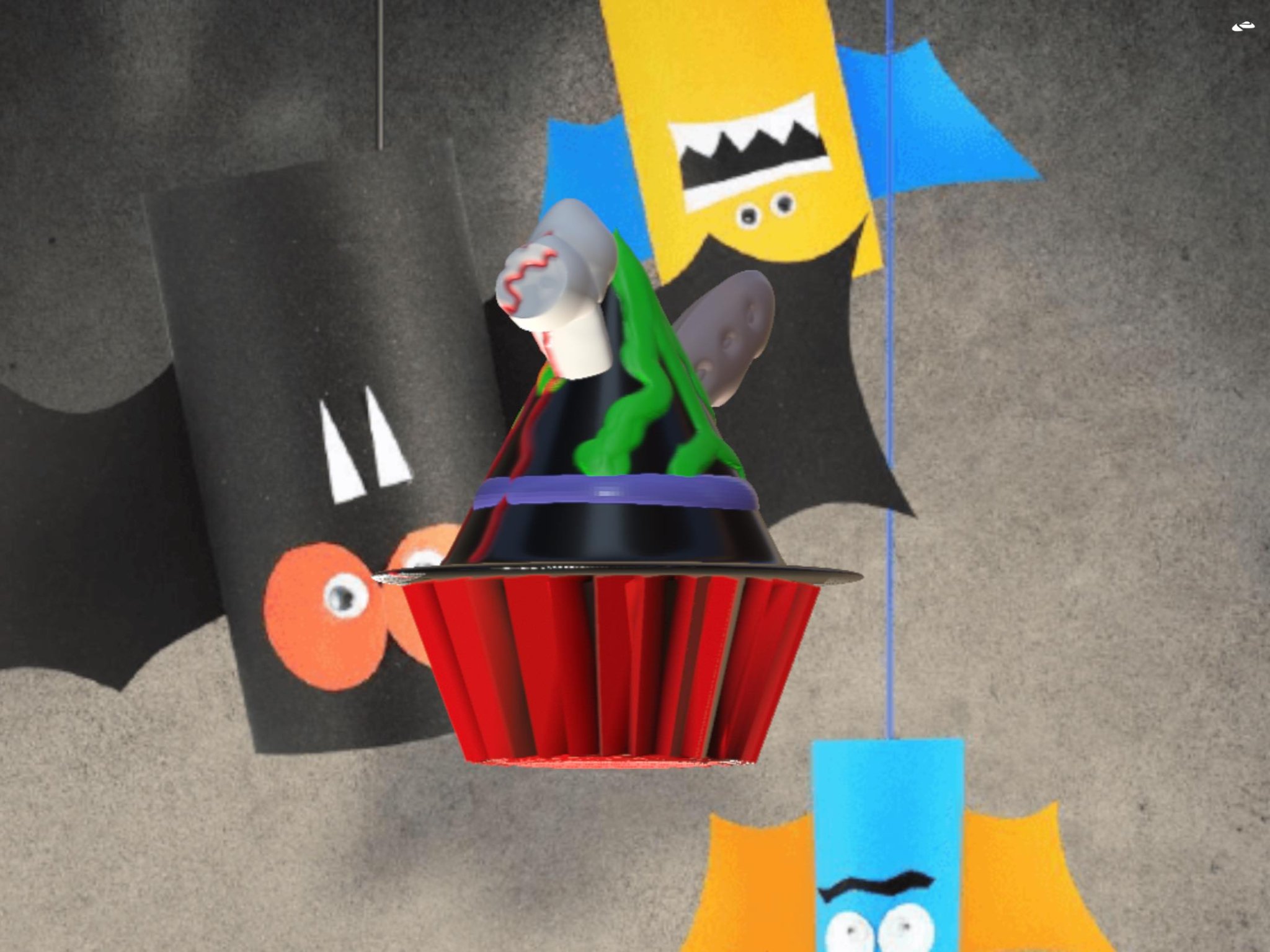 Cupcake mũ phù thủy với tay cầm dao xương