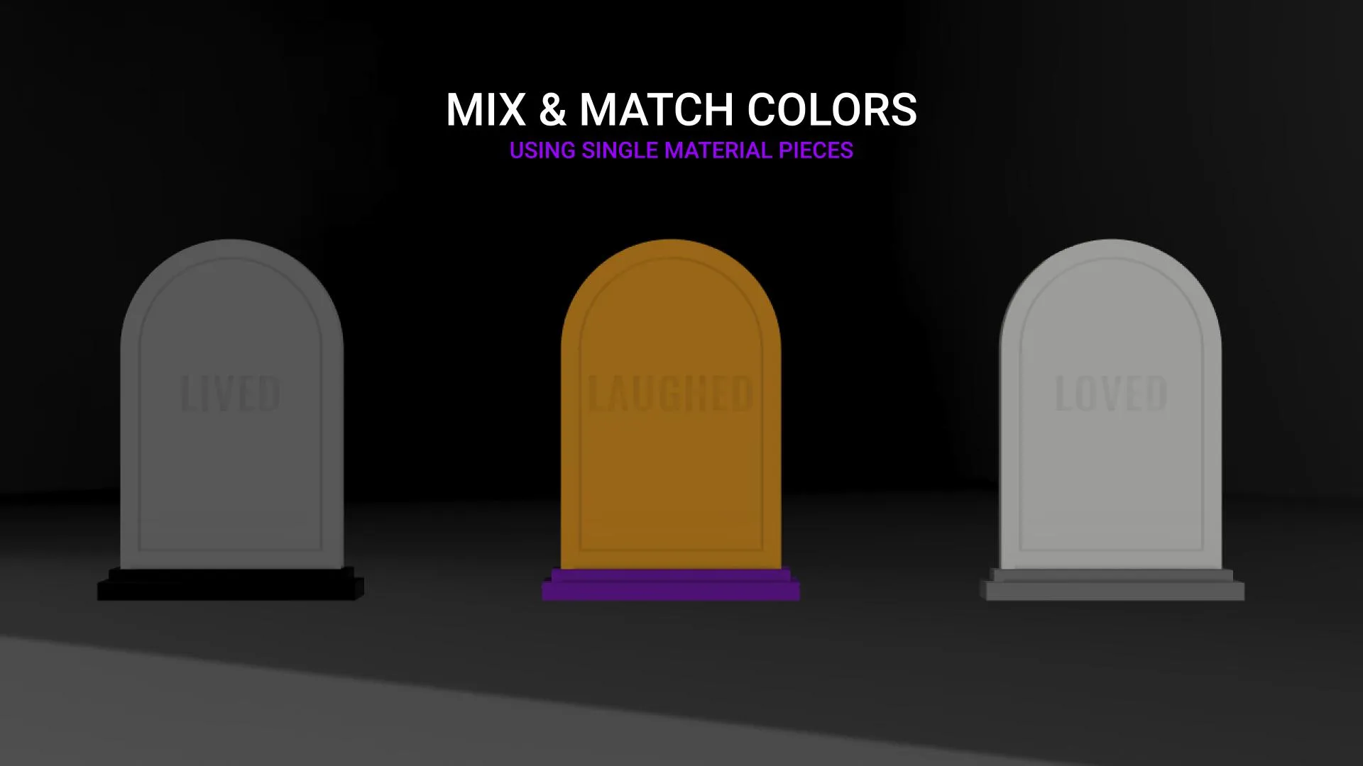 Bảng mộ hài hước "LIVED LAUGHED LOVED" cho Halloween