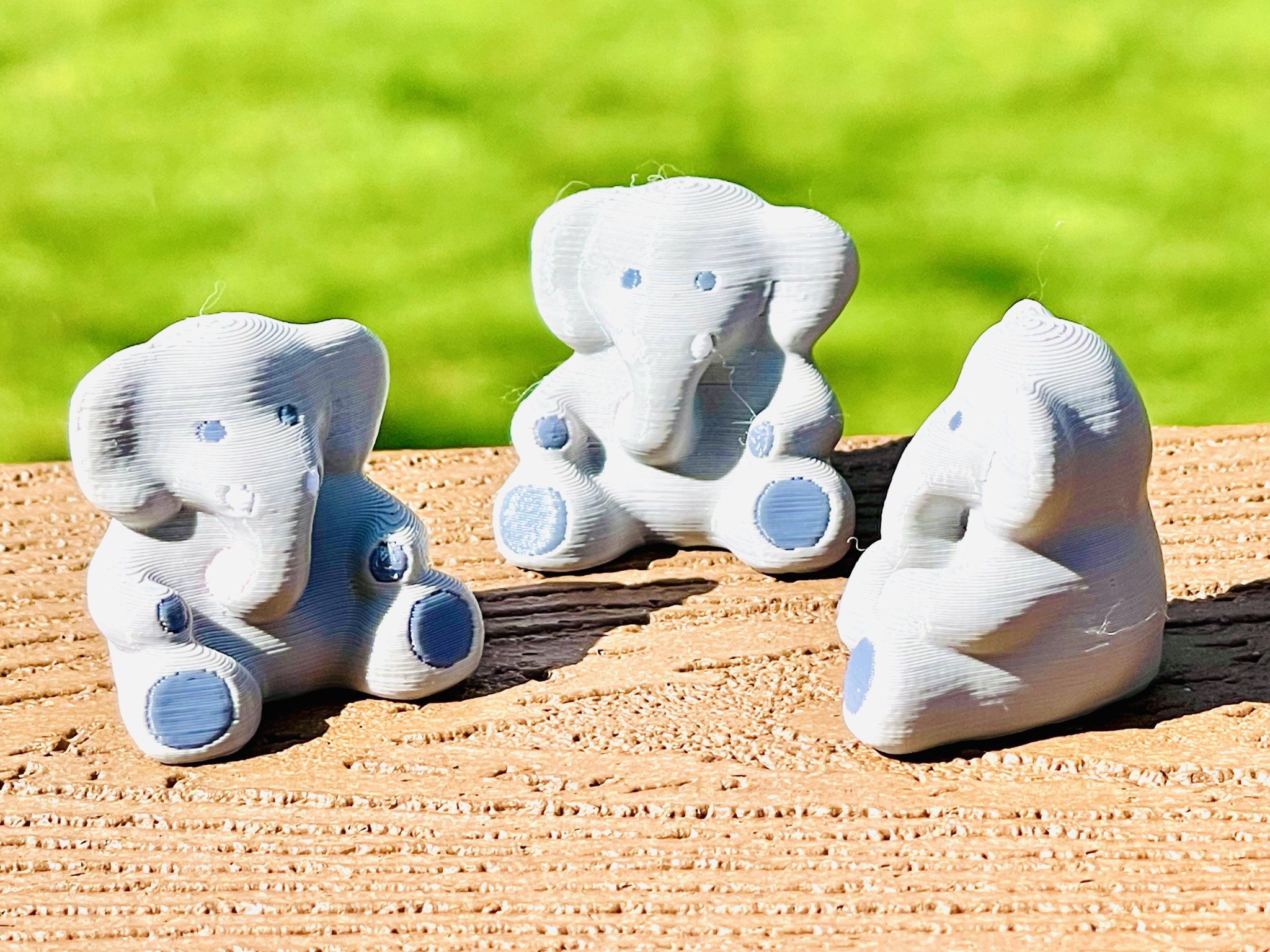 Voi nhỏ dễ thương với bốn màu sắc khác nhau