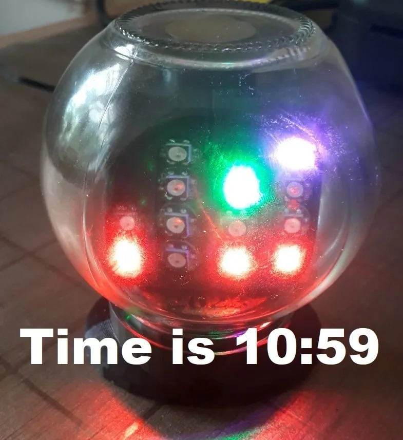 Đồng hồ nhị phân trong chai thủy tinh