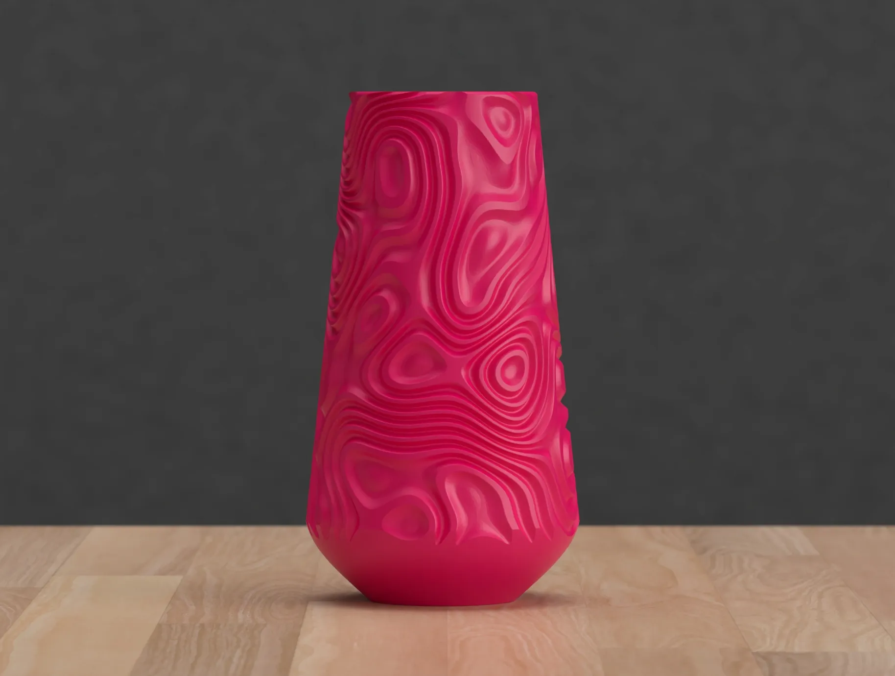 Bình hoa cao với họa tiết xoáy hữu cơ