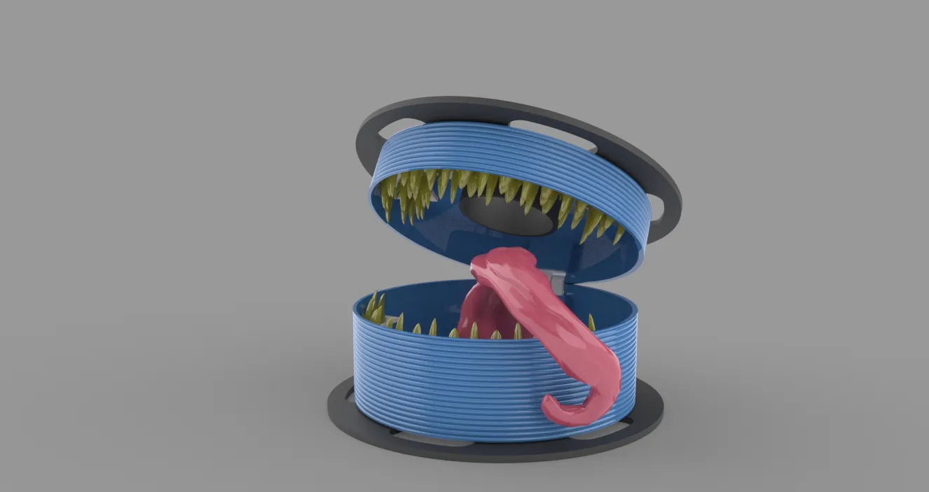 Mô phỏng cuộn filament với bản lề có thể mở và đóng