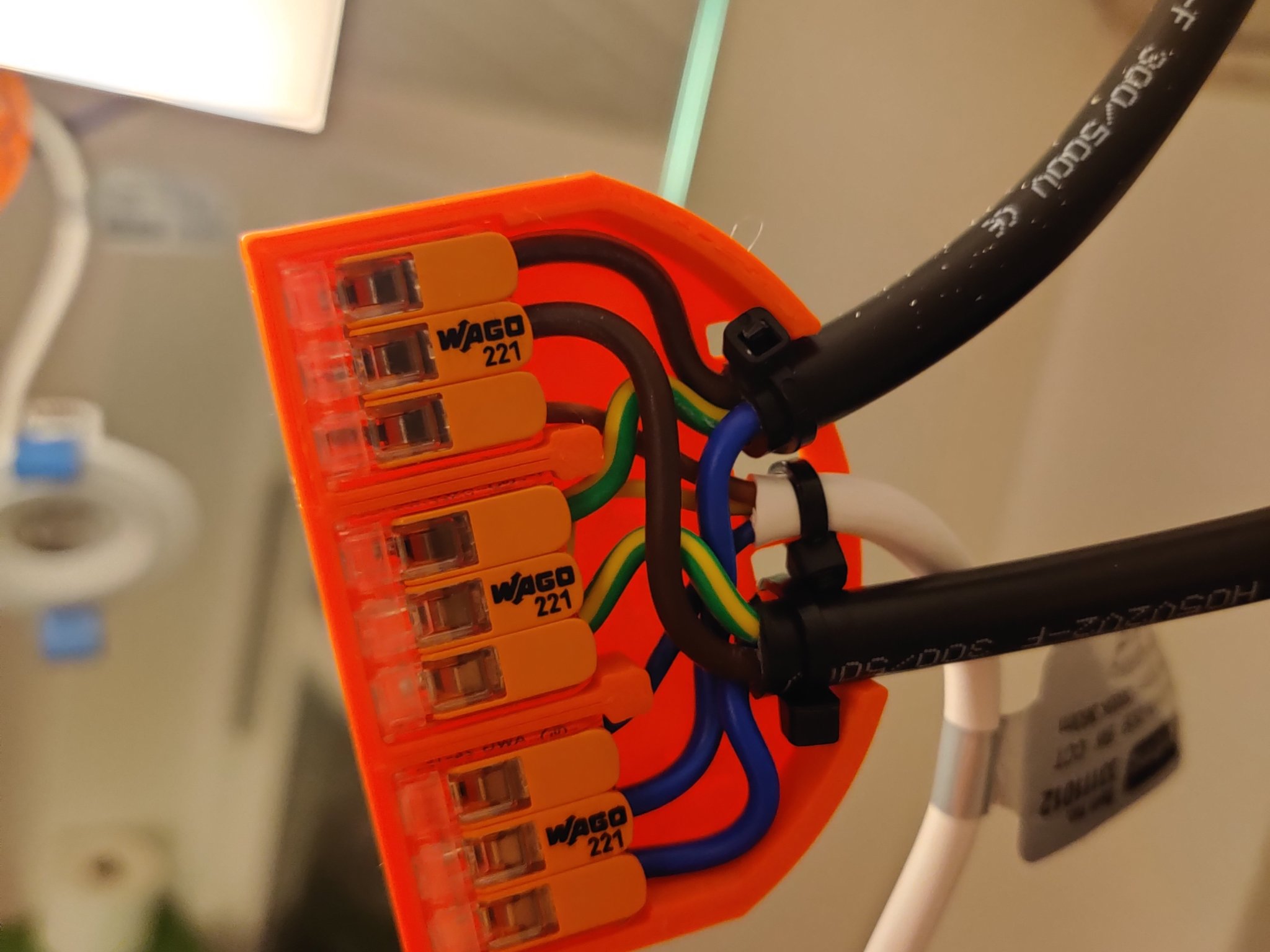 Hộp nối mỏng cho Wago 221 lắp đặt đèn chiếu sáng âm trần