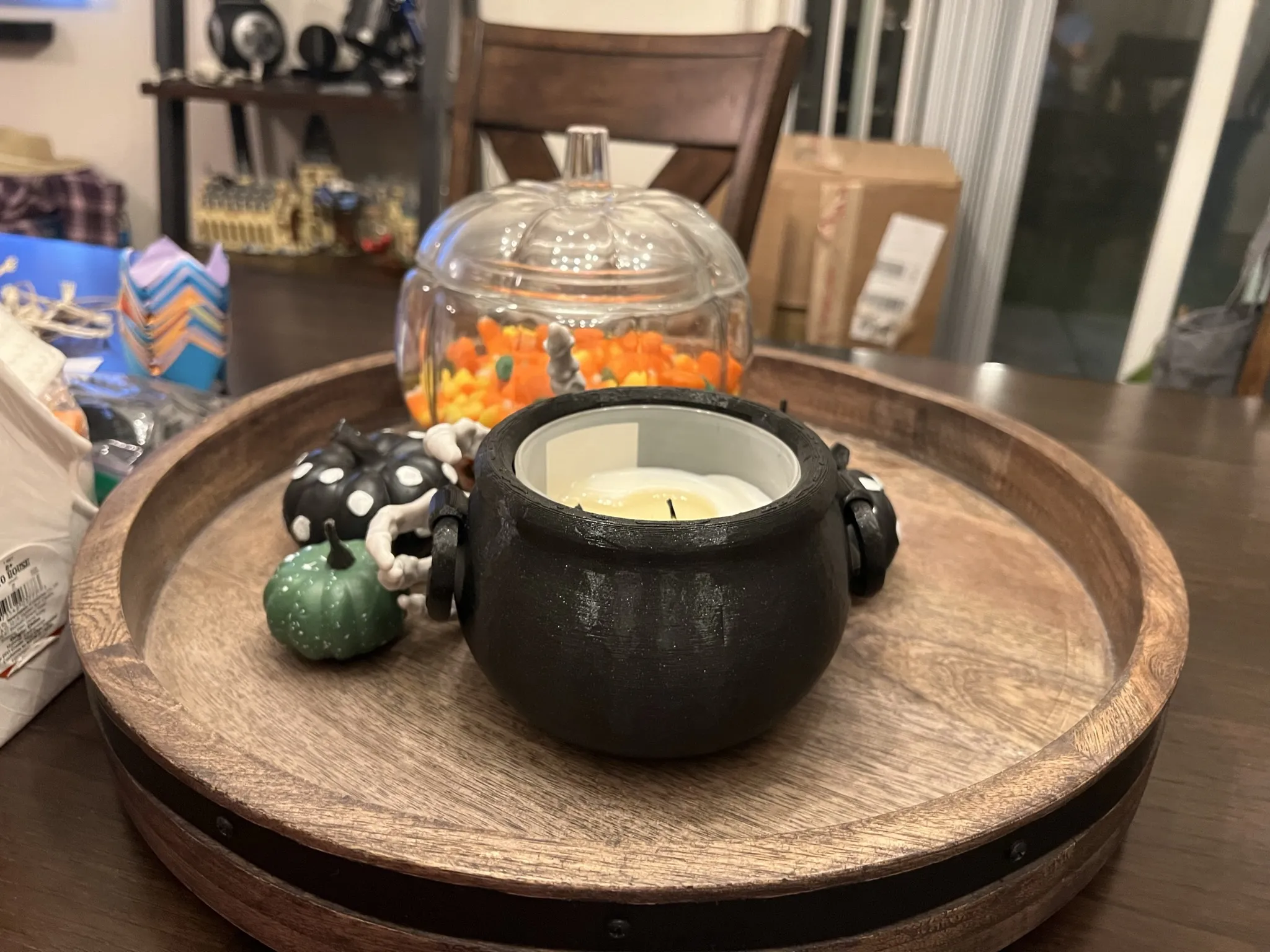 Nồi phép thuật có tay cầm di động - Giá nến decor