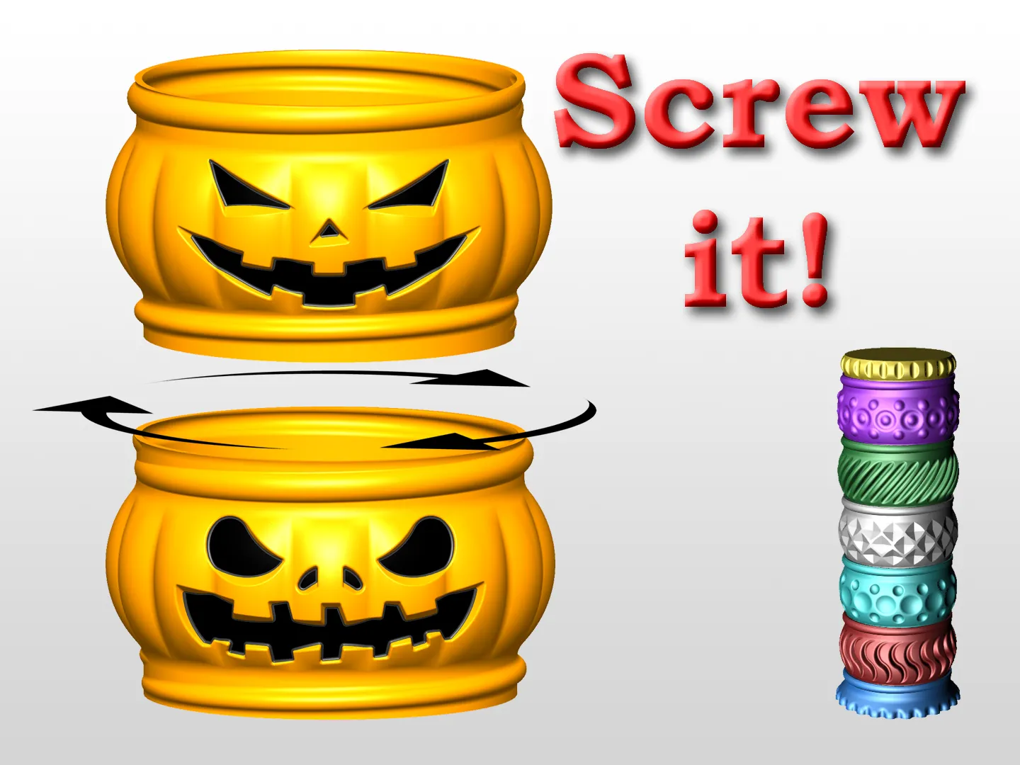 Bình chứa xếp chồng có nắp vặn thiết kế Halloween