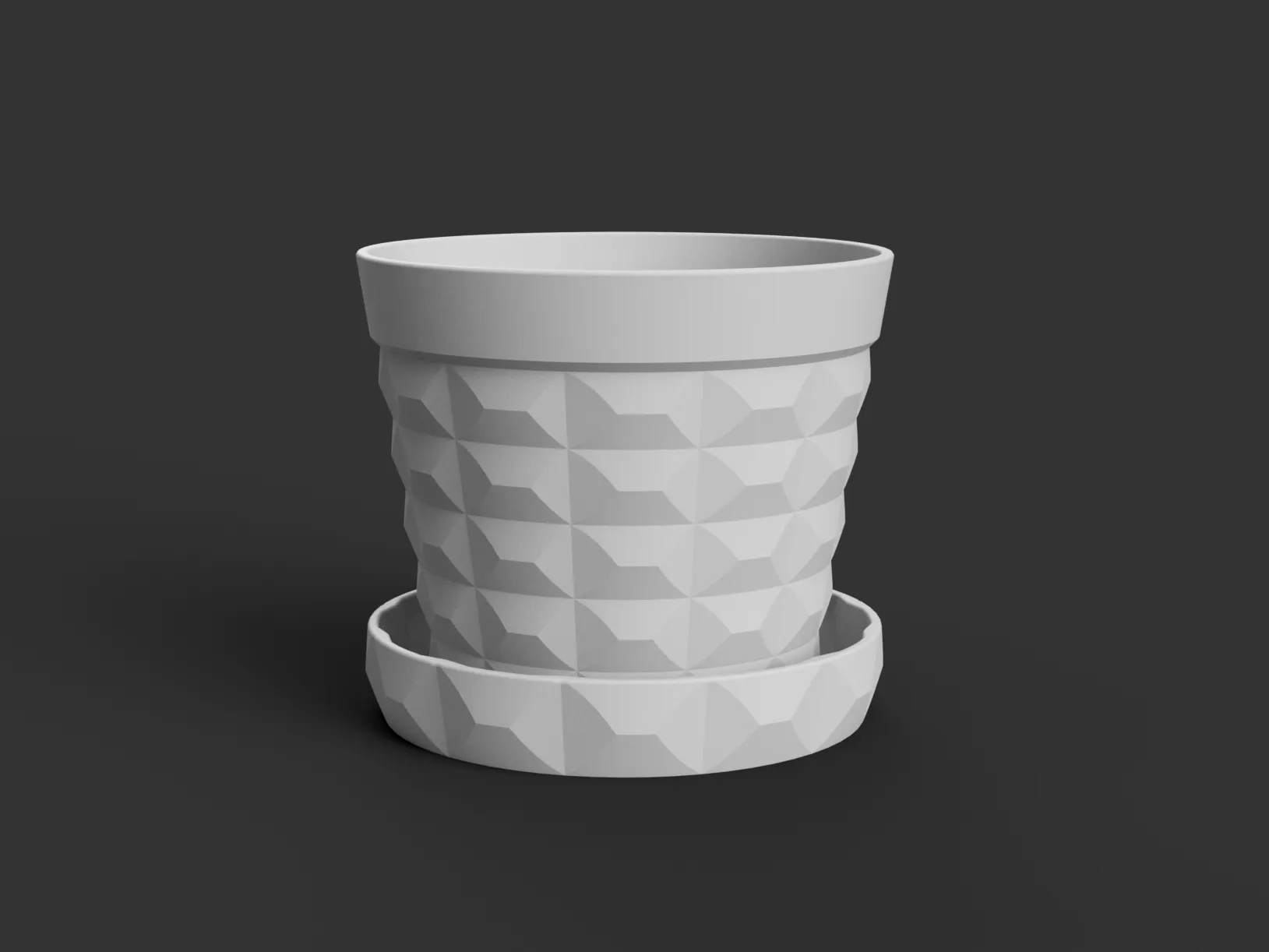 Chậu cây có đĩa lót cho cây húng quế