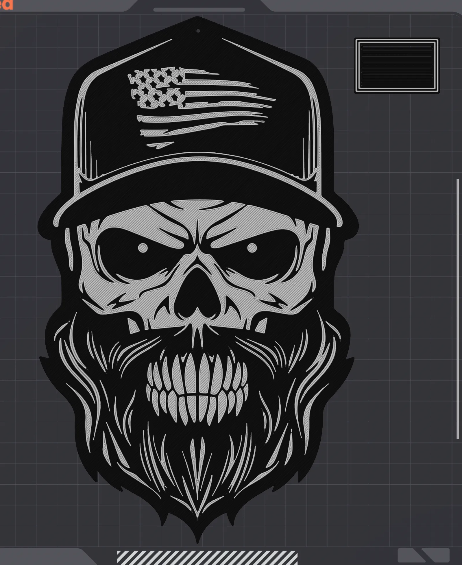 Đầu lâu Mỹ có râu phong cách nghệ thuật