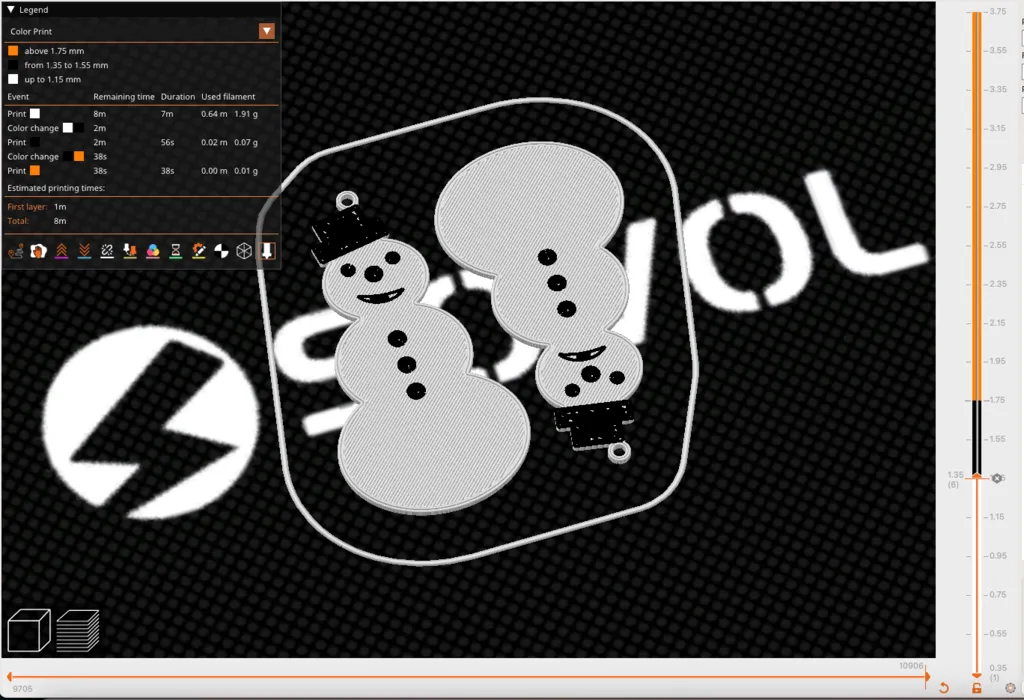 Bông tuyết trang sức tai hình người tuyết