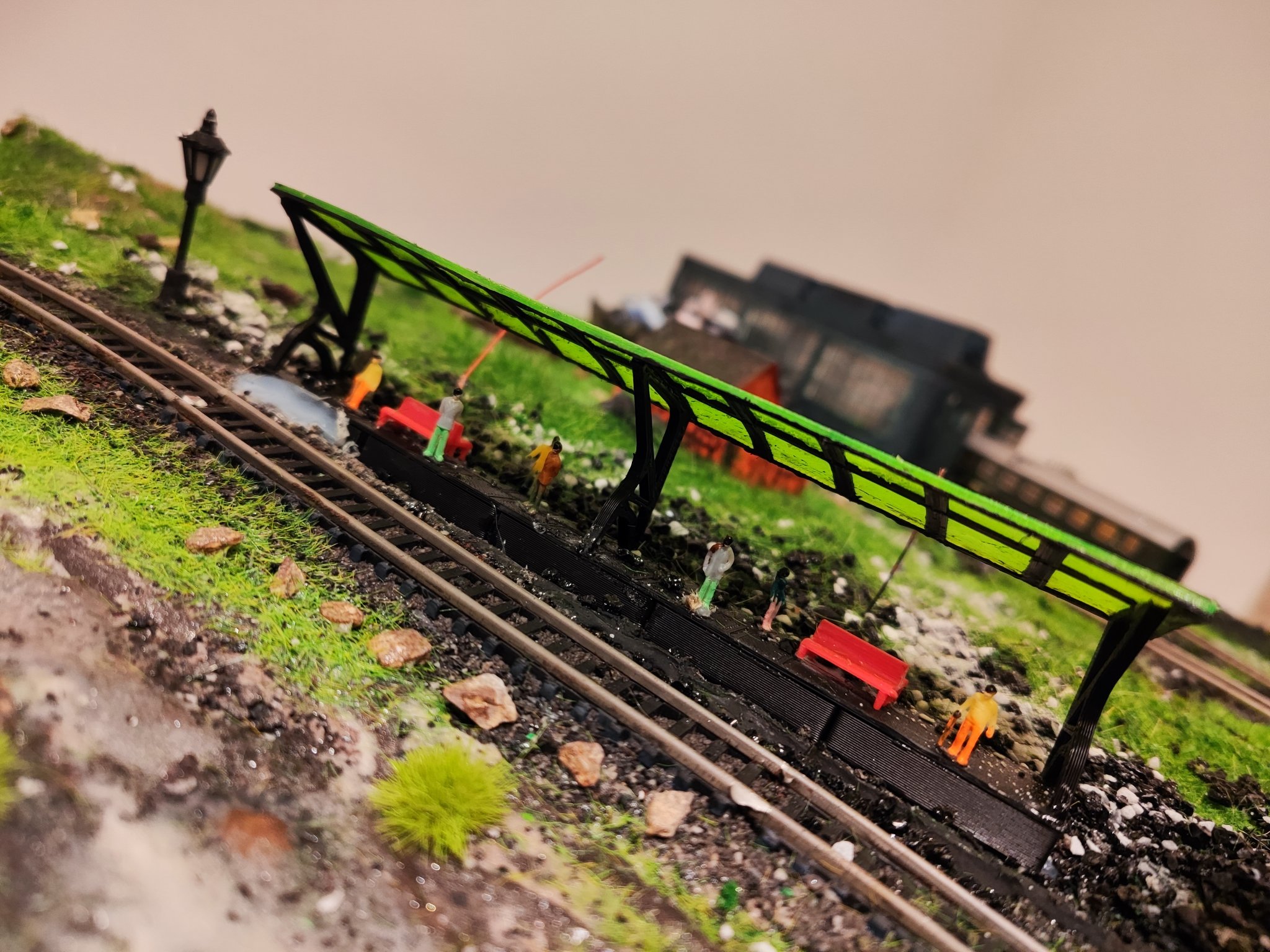 Nhà ga tàu N-scale đơn giản không cần hỗ trợ in