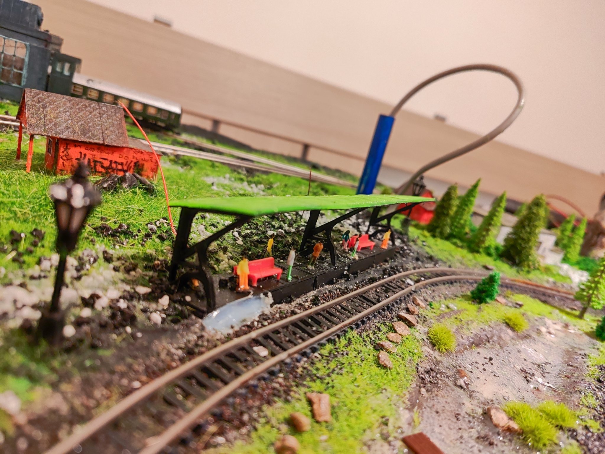 Nhà ga tàu N-scale đơn giản không cần hỗ trợ in