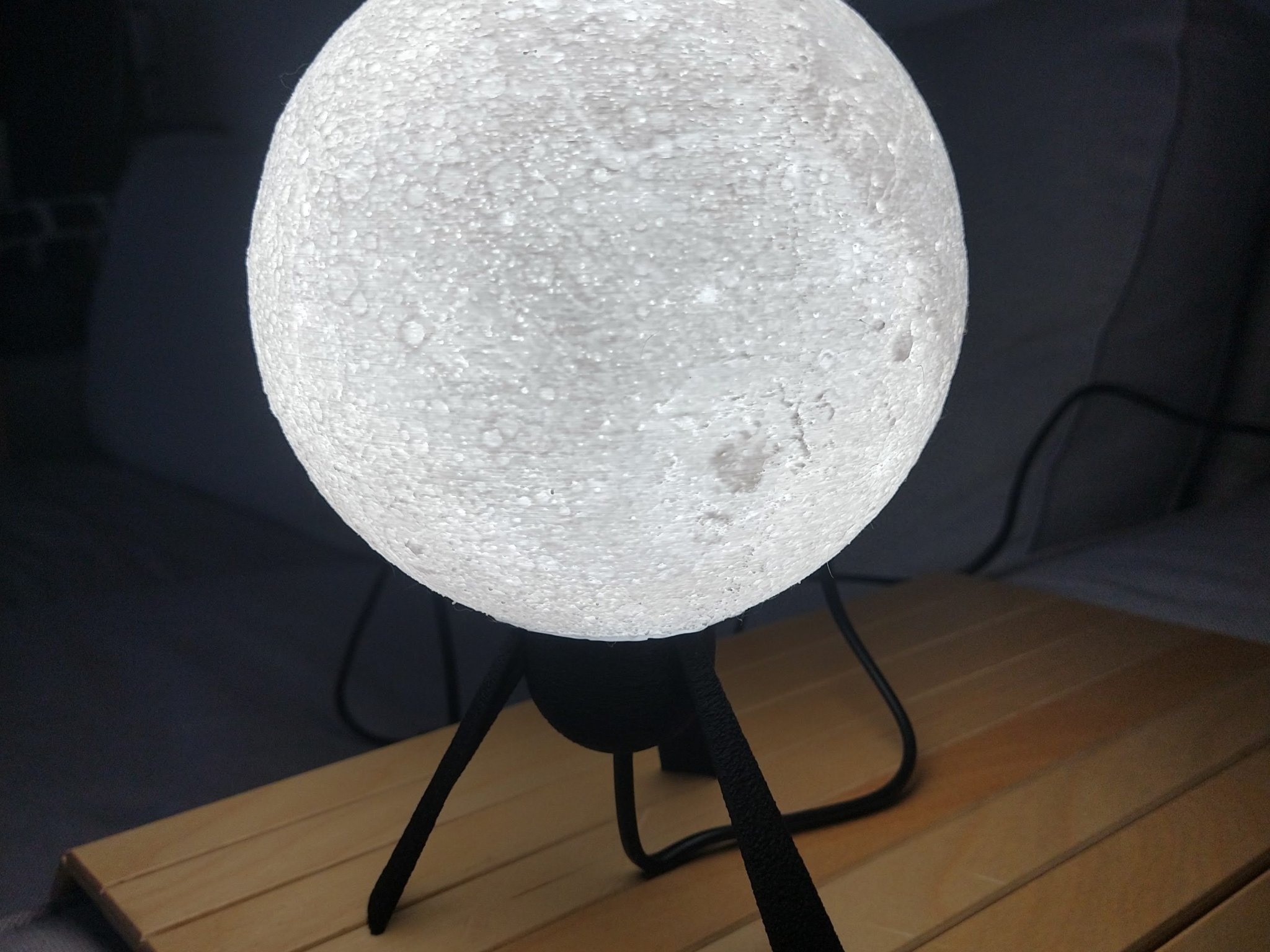 Đèn ngủ hình mặt trăng Lithophane với đế bóng G9