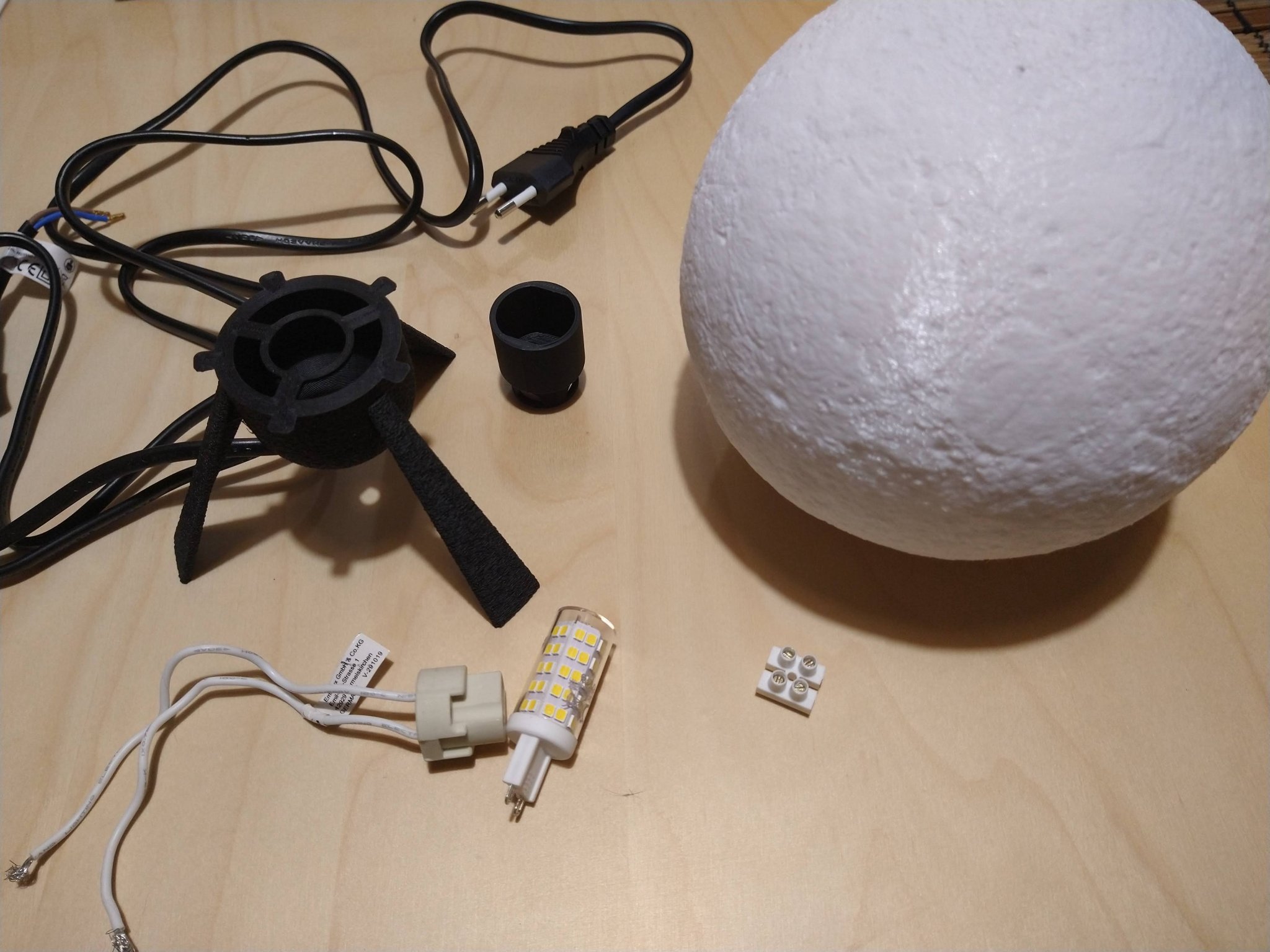 Đèn ngủ hình mặt trăng Lithophane với đế bóng G9