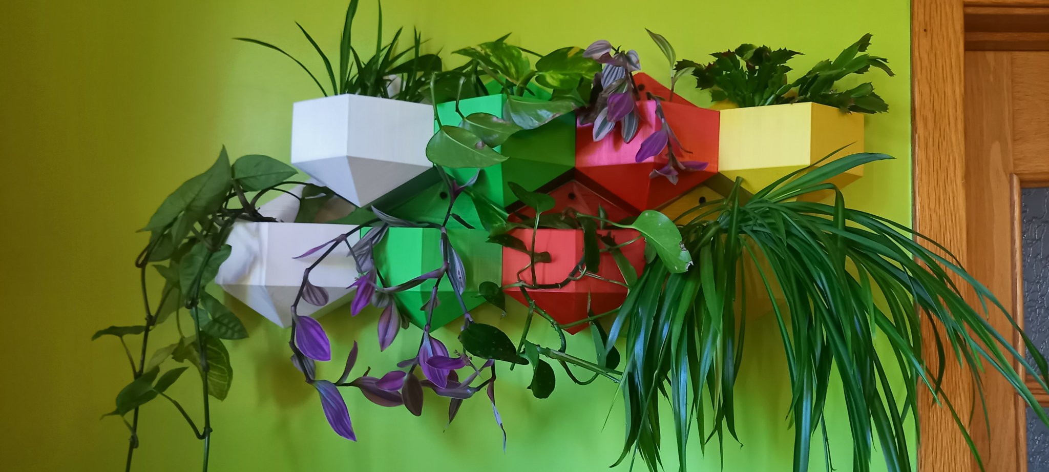 Chậu hoa treo hình lục giác chống nhỏ giọt cho cây trồng